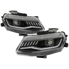 Spyder Projector Headlights - Sequential Turn Signal - Black — 2016-2018 Chevrolet Camaro (5087379)