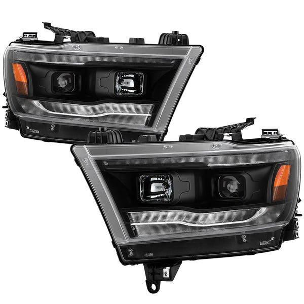 Spyder Projector Headlights - Sequential Turn Signal - Black — 2019-2020 Ram 1500 (5087393)
