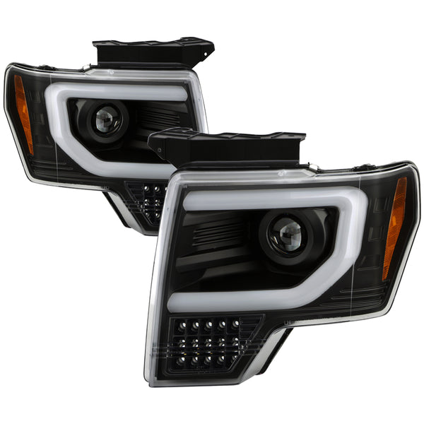 Spyder Light Bar Projector Headlights - Sequential Turn Signal - Black (5087560)