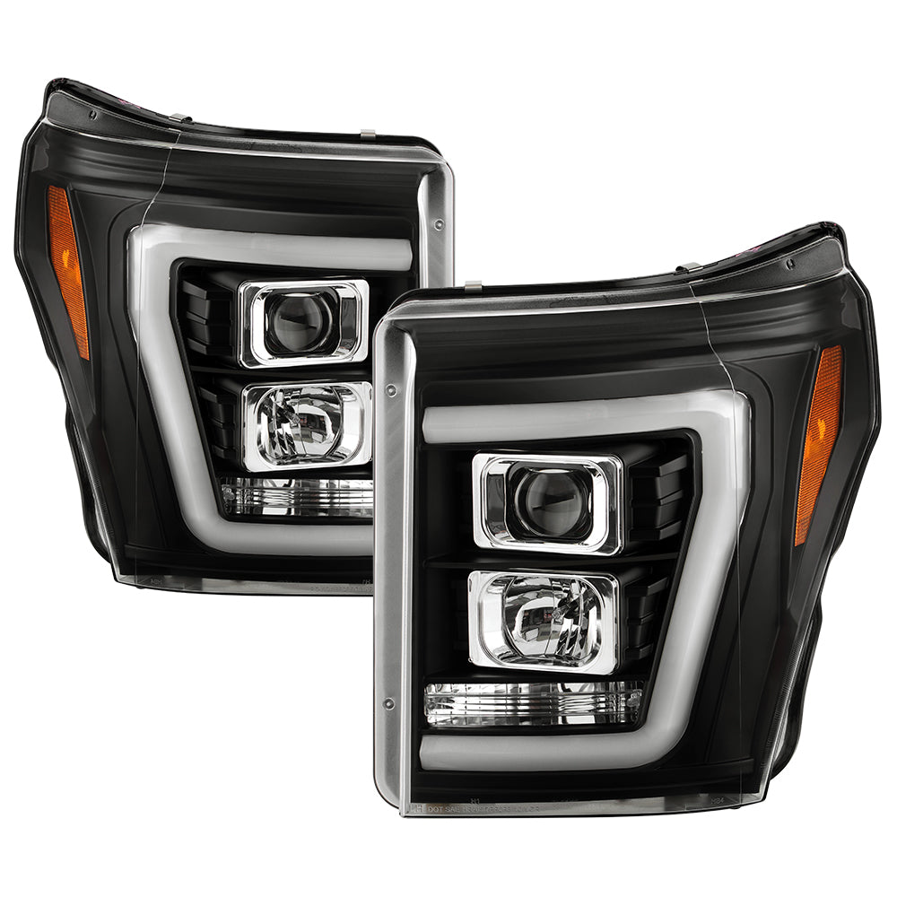 Spyder High-Power LED Module ( Low Beam ) Equipped Headlights - Version 2 - Black — for select Ford trucks (5087898)