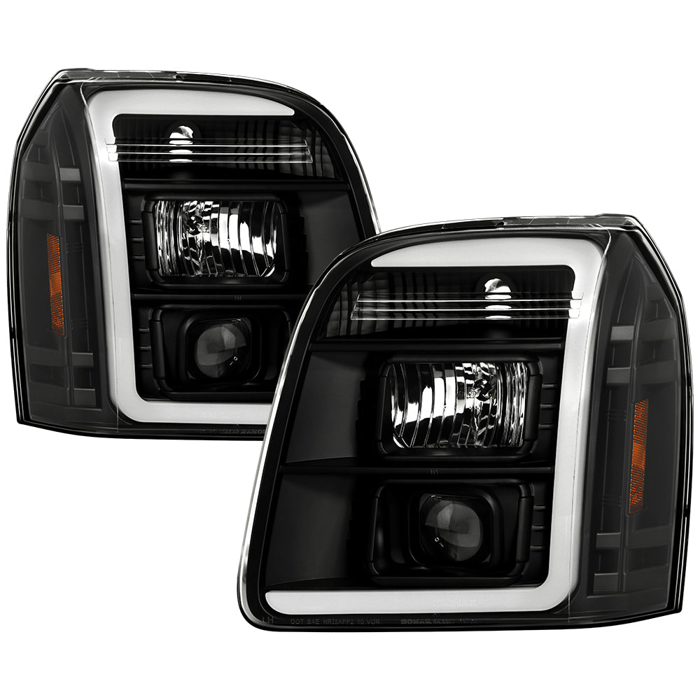 Spyder Projector Headlights - Version 2 - LED White Light Bar Parking Light - Black
