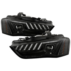 Spyder Projector Headlights - Switch Back Sequential LED Turn Signal - Black — for select Audi vehicles (5088338)