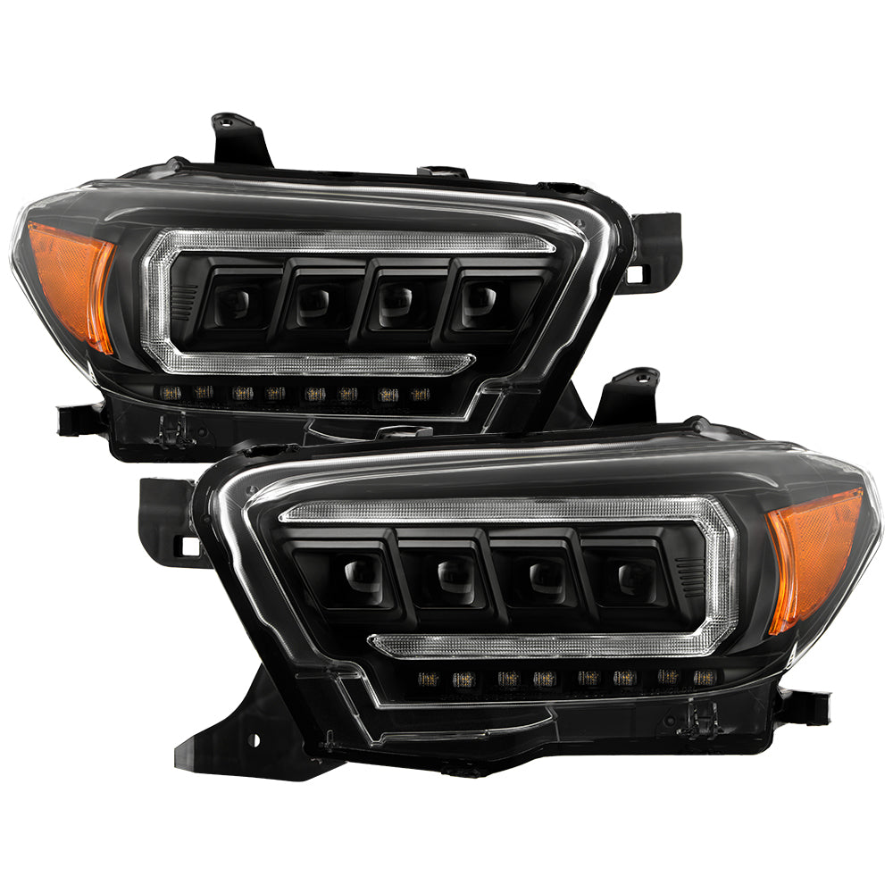 Spyder Multi-Beam High-Power LED Module Equipped Headlights - Black — 2016-2022 Toyota Tacoma (5088376)