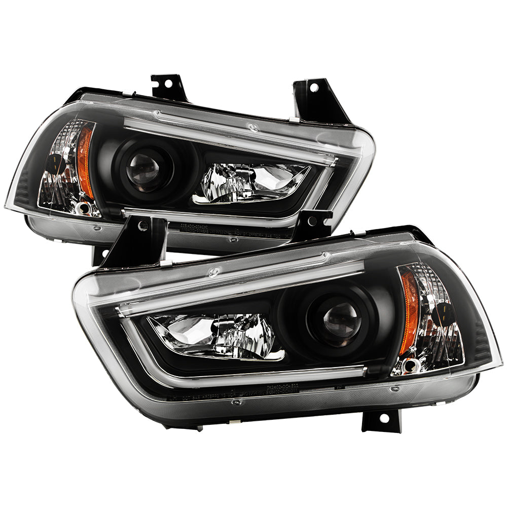 Spyder High-Power LED Module ( Low Beam ) Equipped Headlights - Black — 2011-2014 Dodge Charger (5088499)