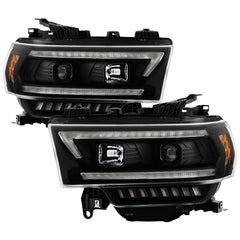 Spyder Projector Headlights - Sequential LED Turn Signal Lights - Black — for select Ram trucks (5088611)