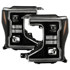 Spyder Projector Headlights - Sequential LED Turn Signal Lights - Black — for select Ford trucks (5088628)