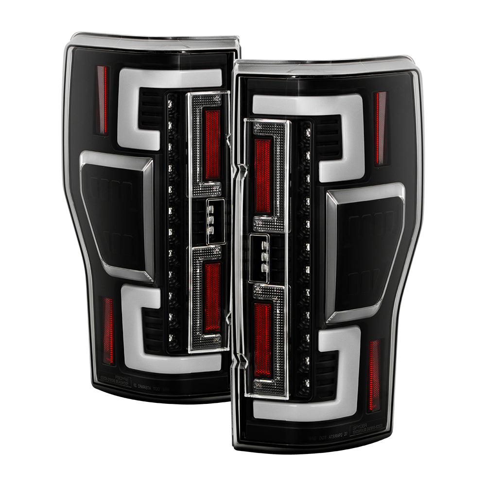 Spyder LED Tail Lights - Black — 2020-2021 Ford F-250 Super Duty (5088642)