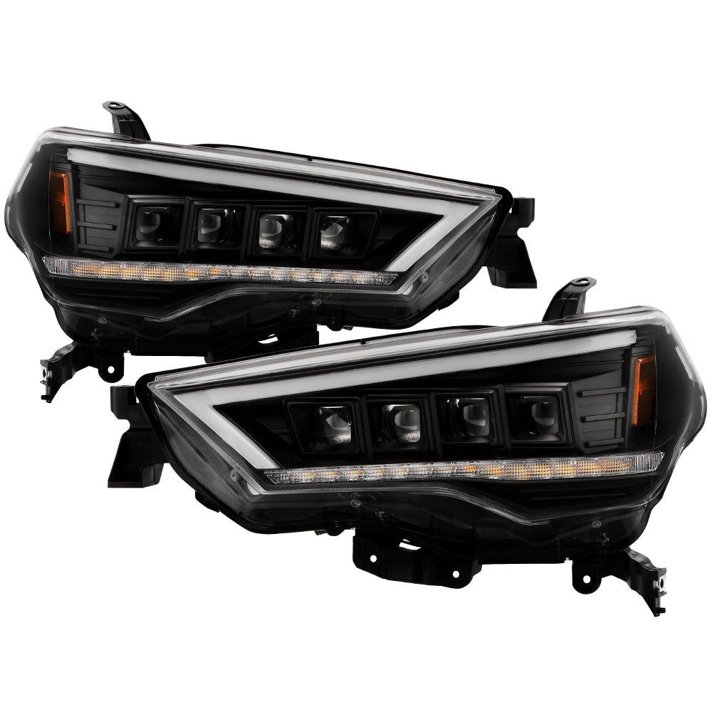 Spyder High-Power LED Module (High Beam And Low Beam) Equipped Headlights - Black — 2014-2020 Toyota 4Runner (5088697)