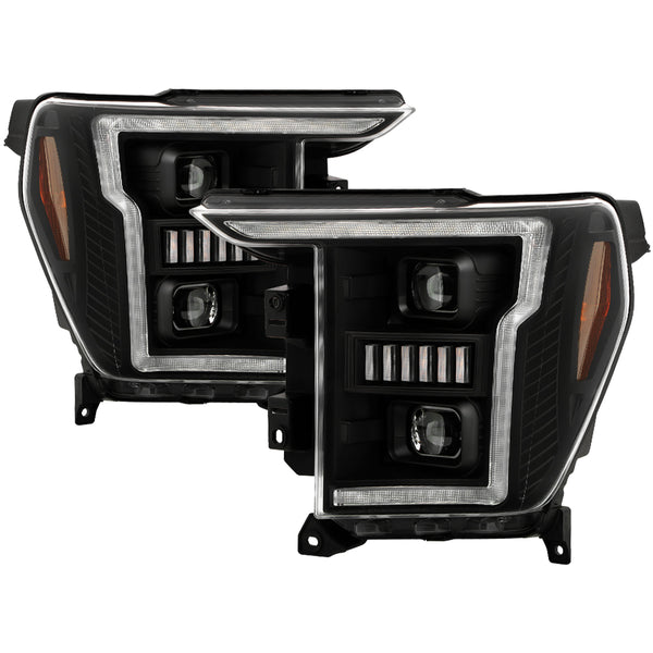 Spyder Projector Headlights - Sequential LED Turn Signal Lights - Black — 2020-2021 Ford F-150 (5088710)