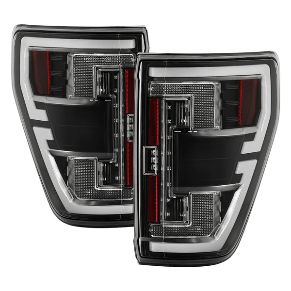 Spyder LED Tail Lights - Black — 2021-2023 Ford F-150 (5088789)