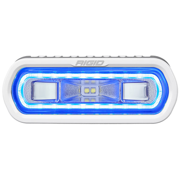 Rigid Industries SR-L Series Marine Spreader Pod, 2 Wire, Surface Mount, White W/Blue Halo