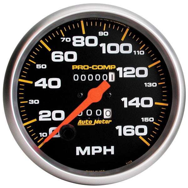 AutoMeter 5" Speedometer, 0-160 MPH, Pro-Comp — Red (5154)