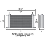 16 Row Series 10000 Stack Plate Oil Fluid Cooler, 90 degree swivel -8AN — Black (51688)