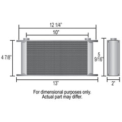 Derale 16 Row Series 10000 Stack Plate Oil Fluid Cooler, 90 degree swivel -8AN — Black (51688)