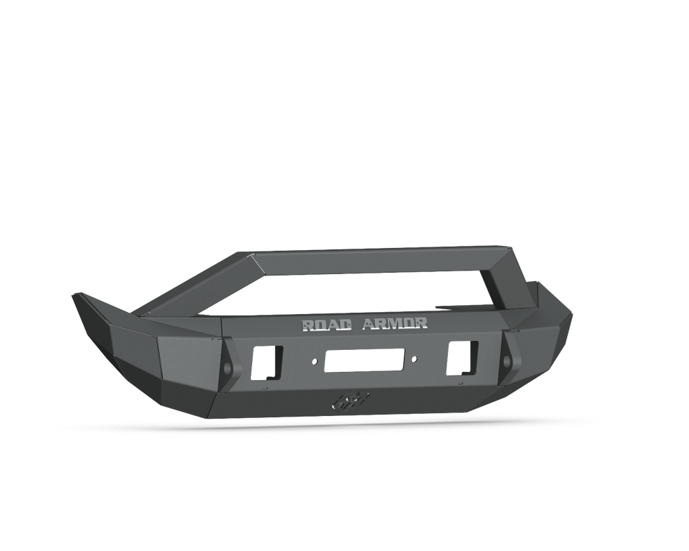 Road Armor 2018+ Wrangler/2020+ Gladiator Stealth Front Mid Width Winch Bumper Pre Runner Guard Txt Blk (5182F3B)