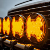 KC Hilites Slimlite 8In Led Light Shield Driving Amber