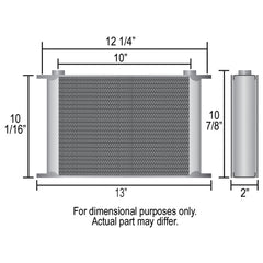 Derale 34 Row Series 10000 Stack Plate Fluid Cooler, -10AN O-ring Female