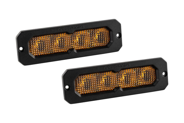 Diode Dynamics SS6 Pro Yellow Flood Flush ABL (pair) 3000K