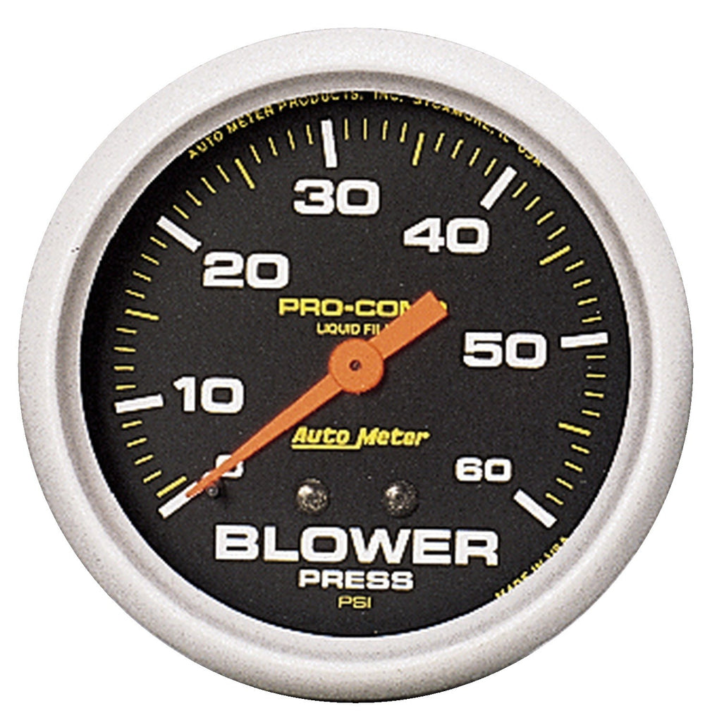 AutoMeter 2-5/8" Blower Pressure, 0-60 PSI, Liquid Filled, Pro-Comp