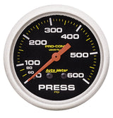 2-5/8" PRESSURE, 0-600 PSI, LIQUID FILLED, PRO-COMP