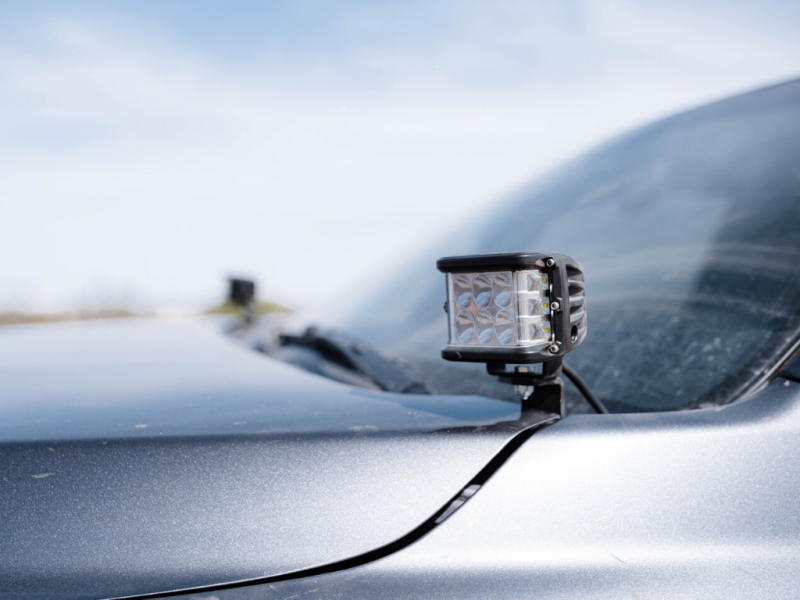 Cali Raised Ensemble de supports de phares de fossé bas profil 2016-2023 Toyota Tacoma - rétroéclairage bleu - petit