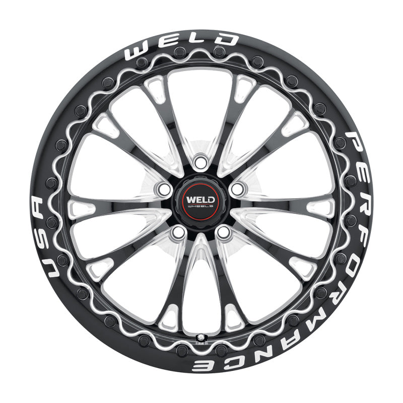 Weld S908 Wheel 18X10 Belmont Drag Beadlock 5X115 ET30 BS6.70 Gloss Black MIL Dia 78.1