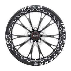 Weld S908 Wheel 18X10 Belmont Drag Beadlock 5X115 ET30 BS6.70 Gloss Black MIL Dia 78.1