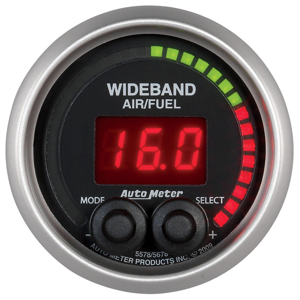 AutoMeter 2-1/16" Wideband Pro Air/Fuel Ratio, 6:1-20:1 Afr, Elite