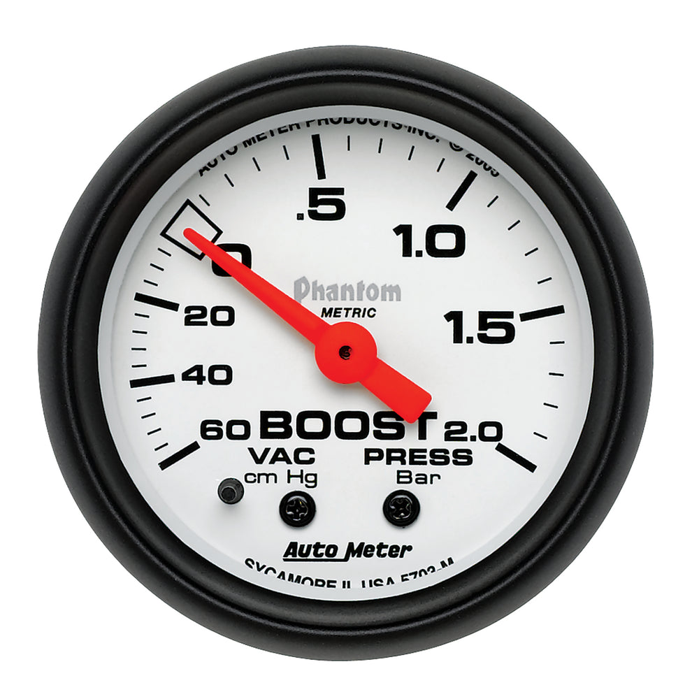 AutoMeter 2-1/16" Boost/Vacuum, 60 CM/HG-2.0 Bar, Phantom