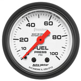 2-1/16" FUEL PRESSURE, 0-100 PSI, PHANTOM — Red