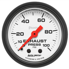 AutoMeter 2-1/16" Exhaust Pressure, 0-100 PSI, Phantom — 10"