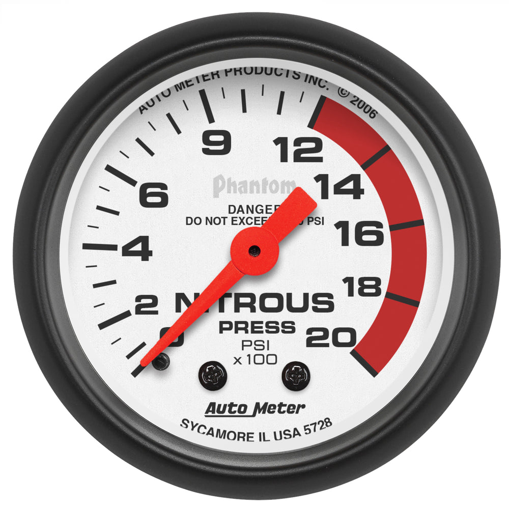 AutoMeter 2-1/16" Nitrous Pressure, 0-2000 PSI, Phantom