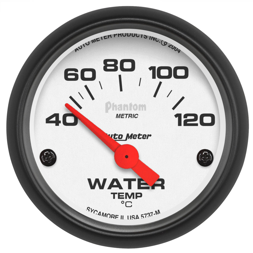 AutoMeter Gauge, Water Temp, 2 1/16", 40-120°C, Electric, Phantom
