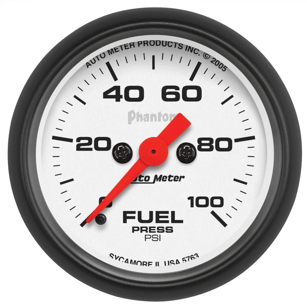 AutoMeter 2-1/16" Fuel Pressure, 0-100 PSI, Phantom — Stainless