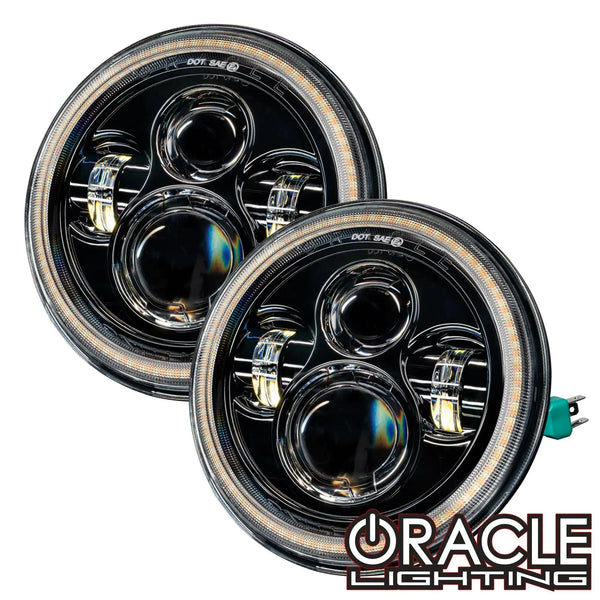 Oracle 07-18 Jeep Wrangler JK Switchback LED Halo Headlights - Amber/White - Switchback
