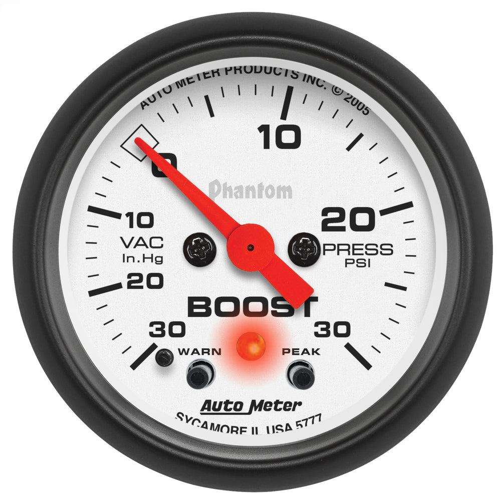 AutoMeter 2-1/16" Boost/Vacuum, 30 in HG/30 PSI, Phantom — Driver
