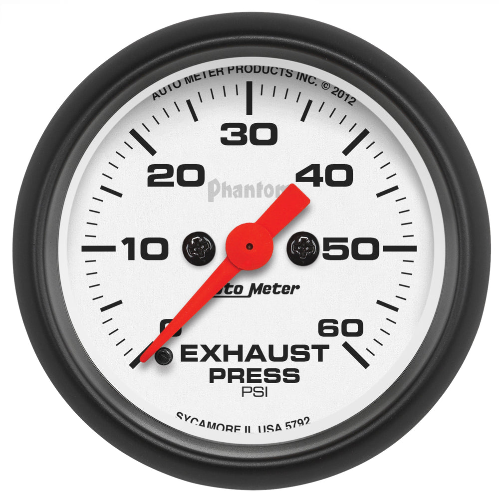 AutoMeter 2-1/16" Exhaust Pressure, 0-60 PSI, Phantom — Stainless