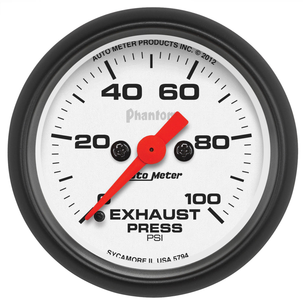 AutoMeter 2-1/16" Exhaust Pressure, 0-100 PSI, Phantom — Stainless