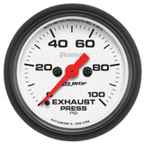 2-1/16" EXHAUST PRESSURE, 0-100 PSI, PHANTOM — Stainless