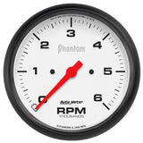 5" IN-DASH TACHOMETER, 0-6,000 RPM, PHANTOM