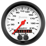 GAUGE, SPEEDOMETER, 3 3/8", 225KM/H, GPS, PHANTOM