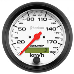 AutoMeter Gauge, Speedometer, 3 3/8", 190KM/H, Elec. Prog. W/ Lcd Odo, Phantom