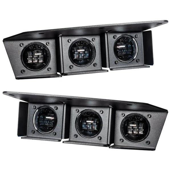 ORACLE Lighting Ensemble de phares antibrouillard à triple DEL pour pare-chocs en acier 21-22 Ford Bronco - blanc