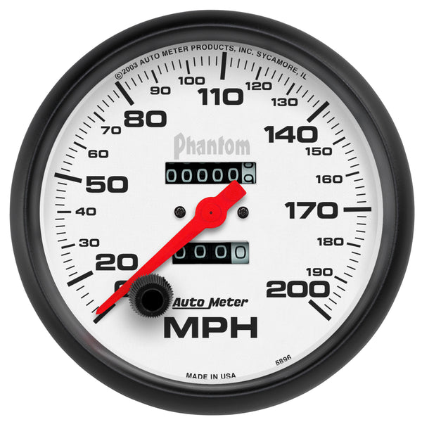 AutoMeter 5" Speedometer, 0-200 MPH, Phantom