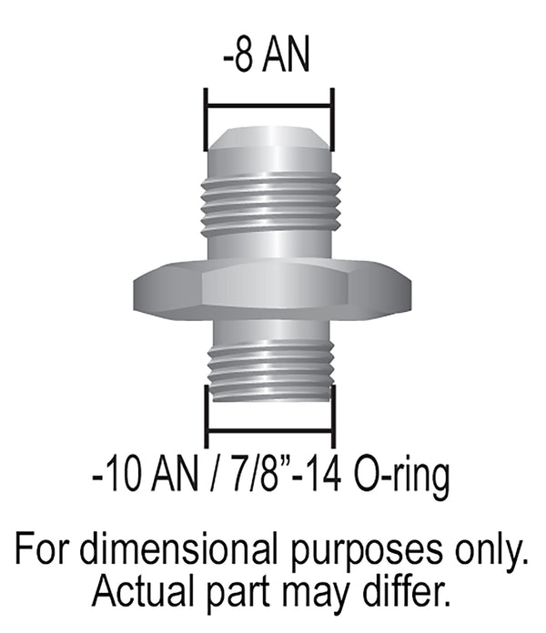 Derale Raccord de refroidisseur/adaptateur en aluminium -8AN x -10AN à joint torique, anodisé brillant
