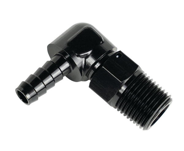 Derale Raccord pivotant en aluminium 90° 7/8-14 UNF x embout cannelé 3/8"