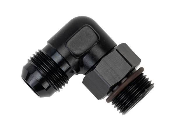 Derale Raccord pivotant en aluminium 90° 7/8-14 UNF x -10AN mâle
