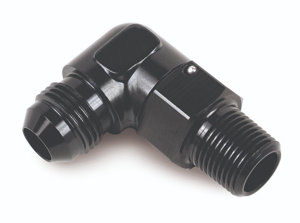 Derale Raccord pivotant en aluminium 90° 3/8" NPT x -8AN mâle