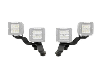 Go Rhino 2018+ Wrangler Windshield Cowl Mount Kit For Two (2) 3In Cube Led Lightsladdered On 2 Planes