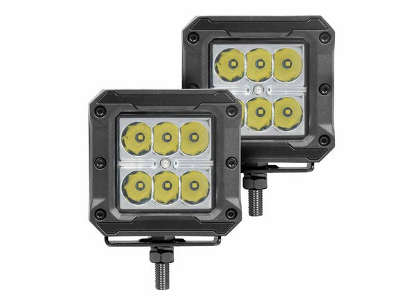 Go Rhino Bright Series 3X3 Cube Spot Light Kit Pair Blk